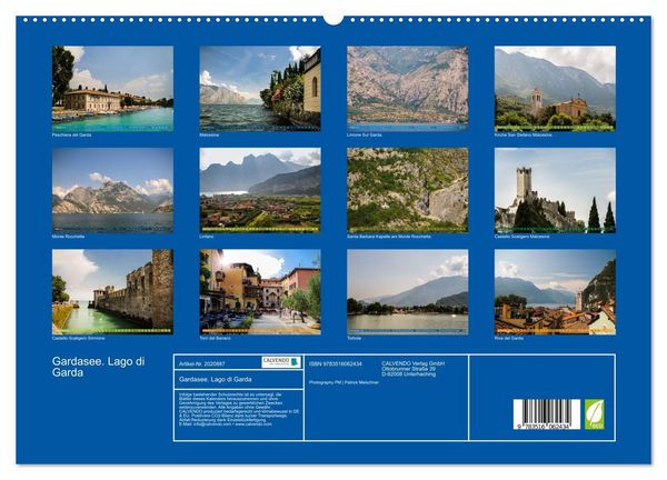 Produktbild: Gardasee. Lago di Garda (hochwertiger Premium Wandkalender 2026 DIN A2 quer), Kunstdruck in Hochglanz
