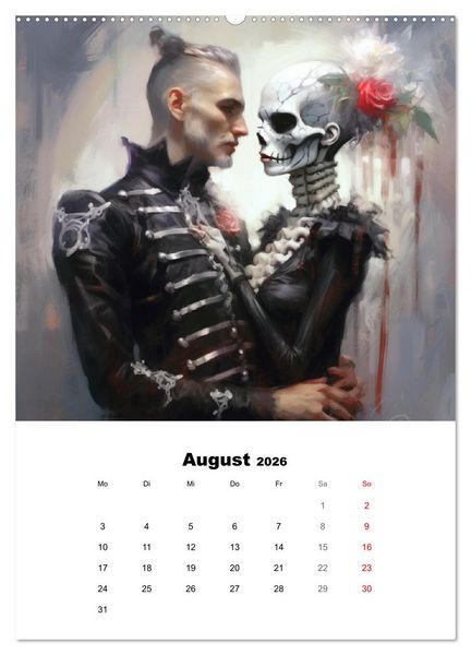 Produktbild: Gothic-Flower-Punk. D&uuml;ster-romantische Kunst (Wandkalender 2026 DIN A2 hoch), CALVENDO Monatskalender