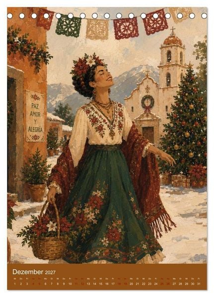 Produktbild: Freude im Haar. Leid im Herzen. Eine Hommage an Frida Kahlo (Tischkalender 2027 DIN A5 hoch), CALVENDO Monatskalender
