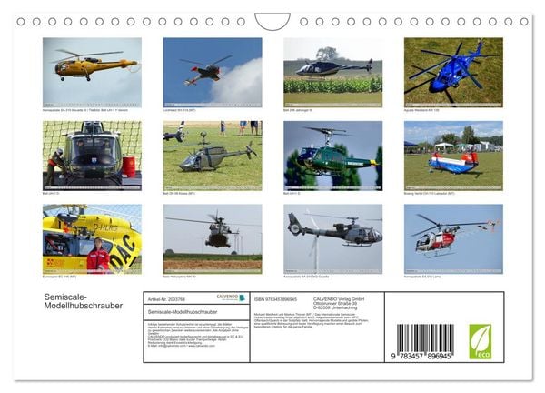 Produktbild: Semiscale-Modellhubschrauber (Wandkalender 2026 DIN A4 quer), CALVENDO Monatskalender