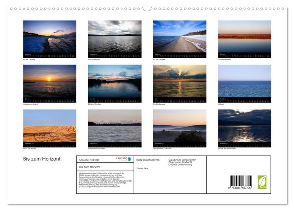 'Bis Zum Horizont (hochwertiger Premium Wandkalender 2024 DIN A2 Quer ...