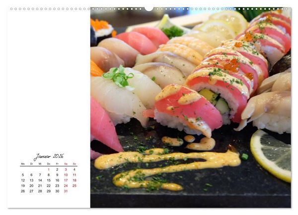 Produktbild: Sashimi und Sushi. Japans K&ouml;stlichkeiten (hochwertiger Premium Wandkalender 2026 DIN A2 quer), Kunstdruck in Hochglanz