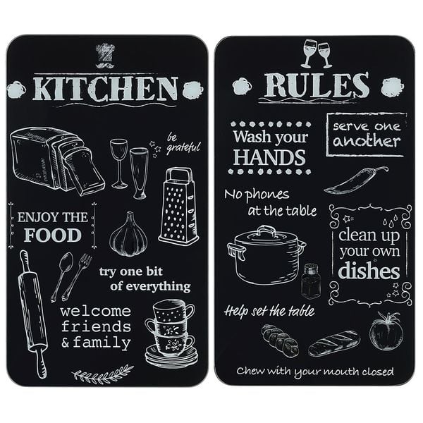 Abdeckplatten Universl Mod. Kitchen Rules, 2er Set, für alle Herdarten