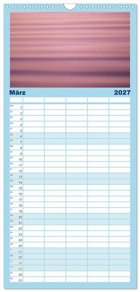 Produktbild: Familienplaner 2027 - Wasserzauber mit 5 Spalten (Wandkalender, 21 x 45 cm) CALVENDO