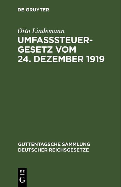 Produktbild: Umfa&szlig;steuergesetz vom 24. Dezember 1919