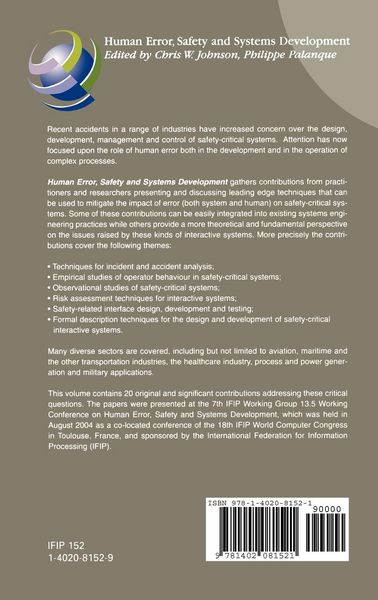Produktbild: Human Error, Safety and Systems Development