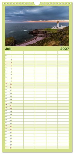 Produktbild: Familienplaner 2027 - Schottland - Scotland - Alba mit 5 Spalten (Wandkalender, 21 x 45 cm) CALVENDO