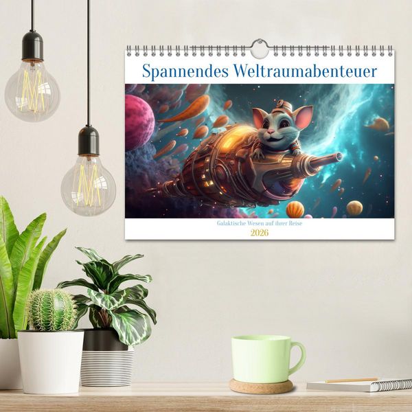 Produktbild: Spannendes Weltraumabenteuer (Wandkalender 2026 DIN A4 quer), CALVENDO Monatskalender