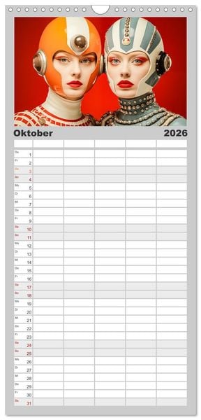 Produktbild: Familienplaner 2026 - Astronauten Outfits mit 5 Spalten (Wandkalender, 21 x 45 cm) CALVENDO