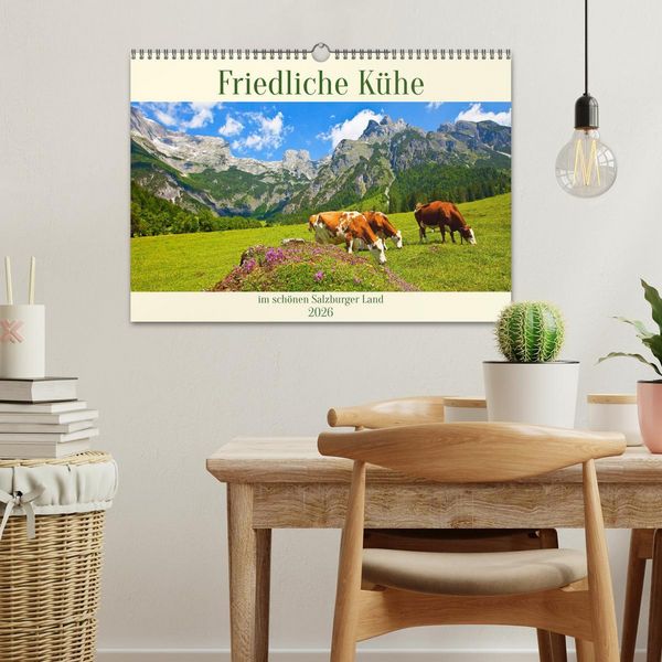 Produktbild: Friedliche K&uuml;he (Wandkalender 2026 DIN A3 quer), CALVENDO Monatskalender