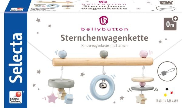 Selecta 64016 - bellybutton, Sternchenwagenkette, Kinderwagenkette, Holz, 63 cm