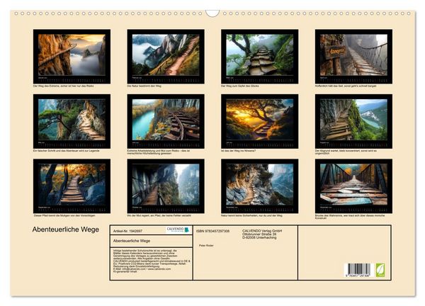 Produktbild: Abenteuerliche Wege (Wandkalender 2026 DIN A2 quer), CALVENDO Monatskalender