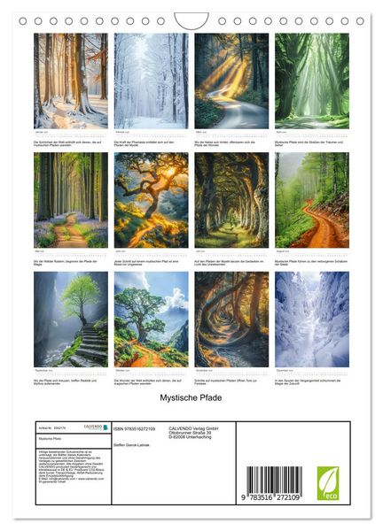 Produktbild: Mystische Pfade (Wandkalender 2026 DIN A4 hoch), CALVENDO Monatskalender