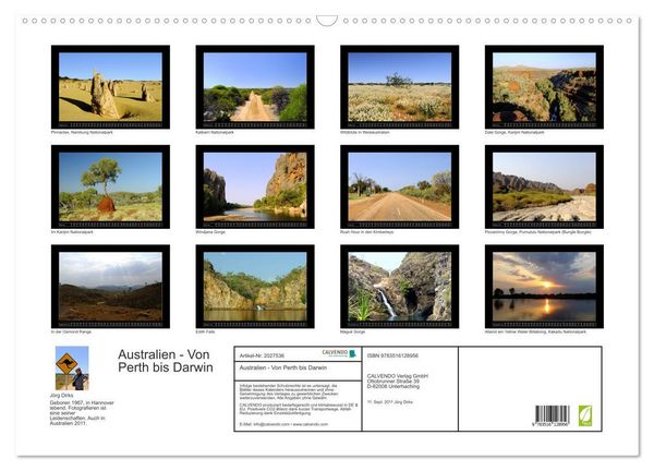 Produktbild: Australien - Von Perth bis Darwin (Wandkalender 2026 DIN A2 quer), CALVENDO Monatskalender