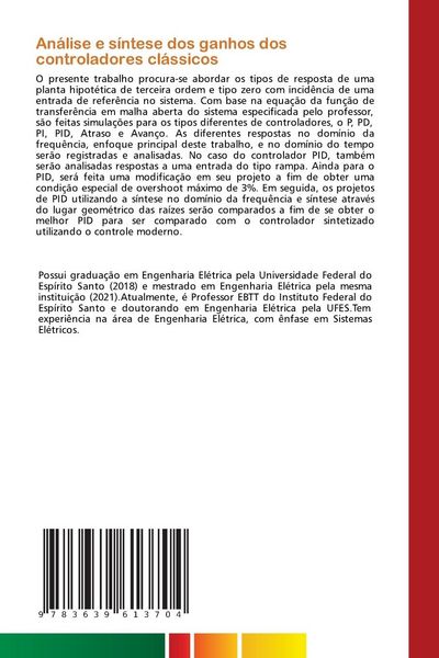 Produktbild: An&aacute;lise e s&iacute;ntese dos ganhos dos controladores cl&aacute;ssicos
