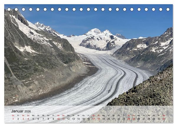 Produktbild: Alpenauszeit - Schweizer Bergsommermomente f&uuml;r die Seele (Tischkalender 2026 DIN A5 quer), CALVENDO Monatskalender