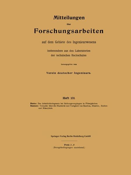 Produktbild: Mitteilungen &uuml;ber Forschungsarbeiten auf dem Gebiete des Ingenieurwesens