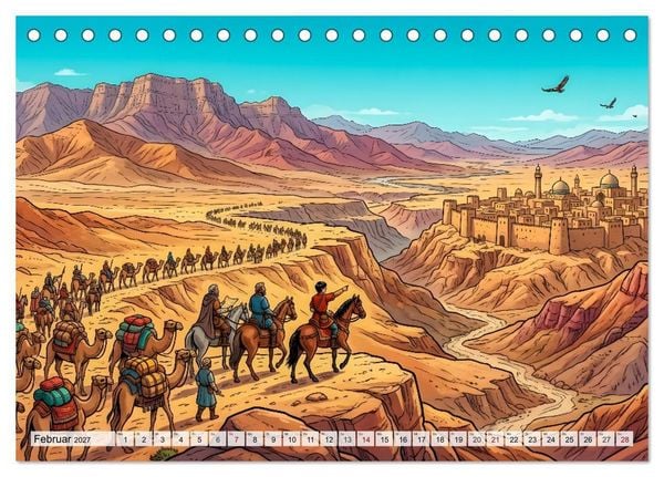 Produktbild: Marco Polo - Die gro&szlig;e Reise nach Osten (Tischkalender 2027 DIN A5 quer), CALVENDO Monatskalender
