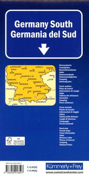 Produktbild: K&uuml;mmerly+Frey Strassenkarte Deutschland S&uuml;d 1:500.000