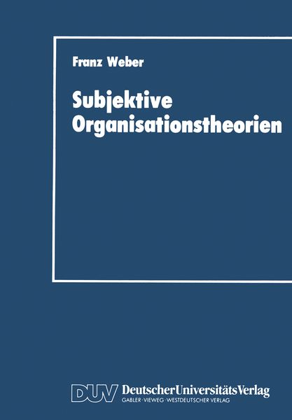Produktbild: Subjektive Organisationstheorien