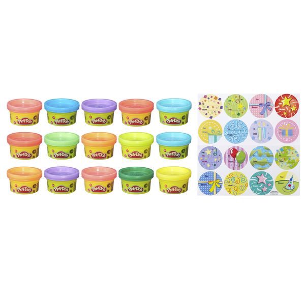 Produktbild: Hasbro 18367EU4 - Play-Doh Partyknete, Set mit 15 Dosen Knete &agrave; 28g und Sticker, Knete