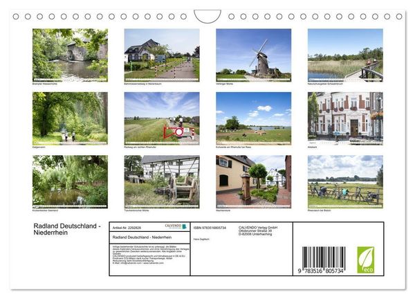 Produktbild: Radland Deutschland - Niederrhein (Wandkalender 2027 DIN A4 quer), CALVENDO Monatskalender