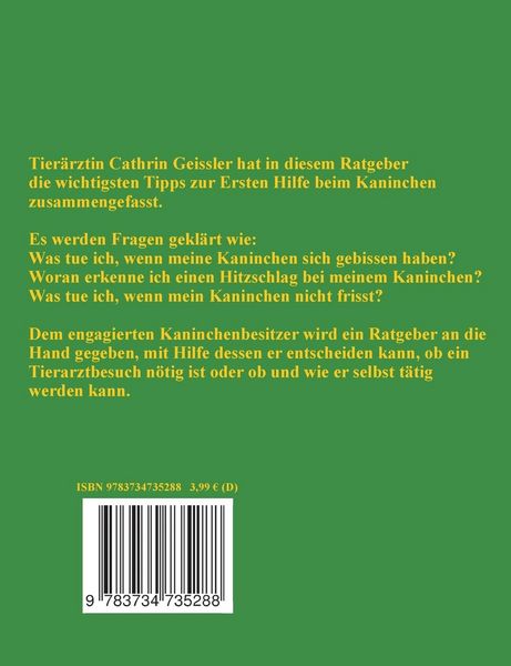 Produktbild: Der Tierarzt r&auml;t - Erste Hilfe beim Kaninchen