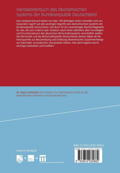 Produktbild: Handw&ouml;rterbuch des &ouml;konomischen Systems der Bundesrepublik Deutschland