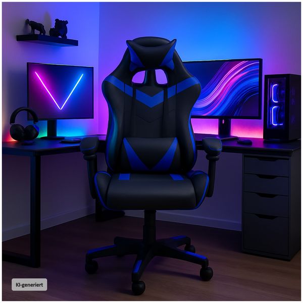 Produktbild: HTI-Living Schreibtischstuhl Krit Schwarz-Blau Schreibtischstuhl Krit Schwarz-Blau