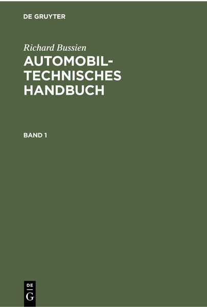 Produktbild: Richard Bussien: Automobiltechnisches Handbuch. Band 1
