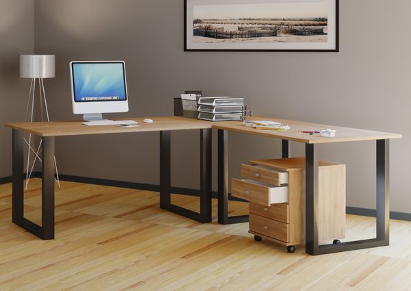 Produktbild: U Schreibtisch Eckschreibtisch L Form 190x190x50