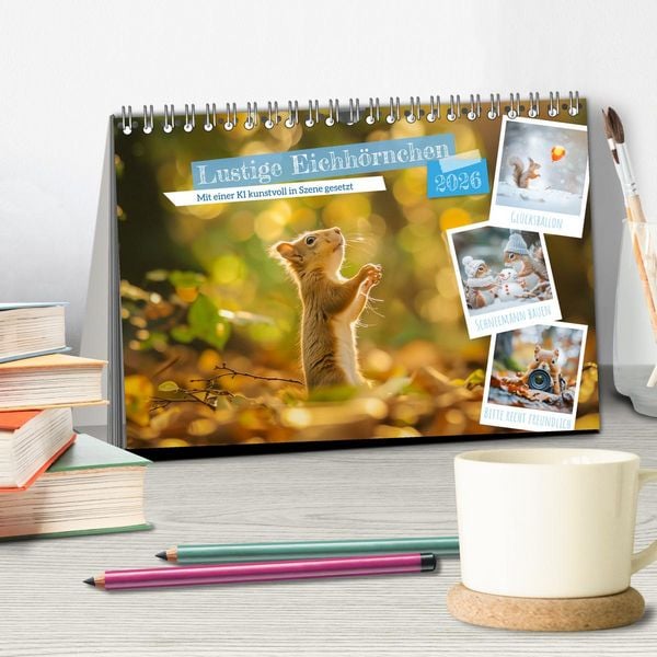 Produktbild: Lustige Eichh&ouml;rnchen (Tischkalender 2026 DIN A5 quer), CALVENDO Monatskalender