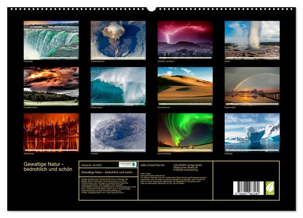 Produktbild: Gewaltige Natur - bedrohlich und sch&ouml;n (hochwertiger Premium Wandkalender 2026 DIN A2 quer), Kunstdruck in Hochglanz