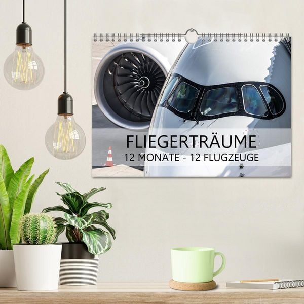 Produktbild: Fliegertr&auml;ume: 12 Monate, 12 Flugzeuge (Wandkalender 2026 DIN A4 quer), CALVENDO Monatskalender