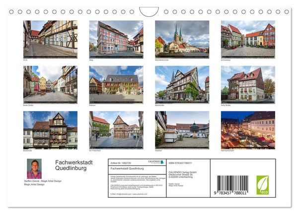 Produktbild: Fachwerkstadt Quedlinburg (Wandkalender 2026 DIN A4 quer), CALVENDO Monatskalender