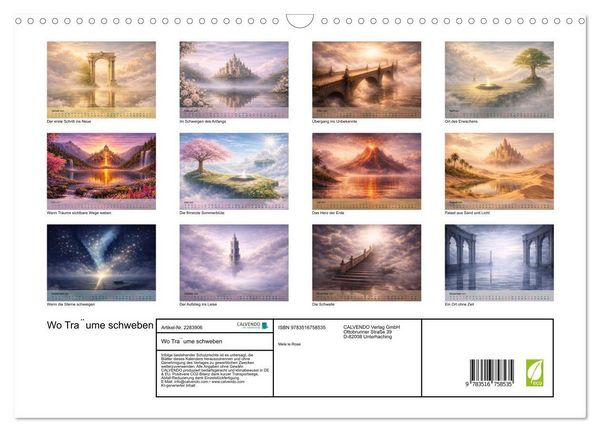 Produktbild: Wo Träume schweben (Wandkalender 2027 DIN A3 quer), CALVENDO Monatskalender