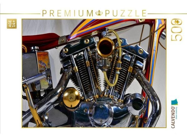 CALVENDO Puzzle Ein Motiv aus dem Kalender Harley Classic Chopper | 500 Teile Lege-Größe 48 × 36 cm Foto-Puzzle für Erwachsene