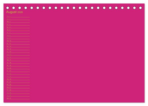 Produktbild: Bastel-Geburtstagskalender pink / Geburtstagskalender (Tischkalender 2026 DIN A5 quer), CALVENDO Monatskalender