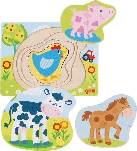 Produktbild: Schichtenpuzzle Bauernhoftiere