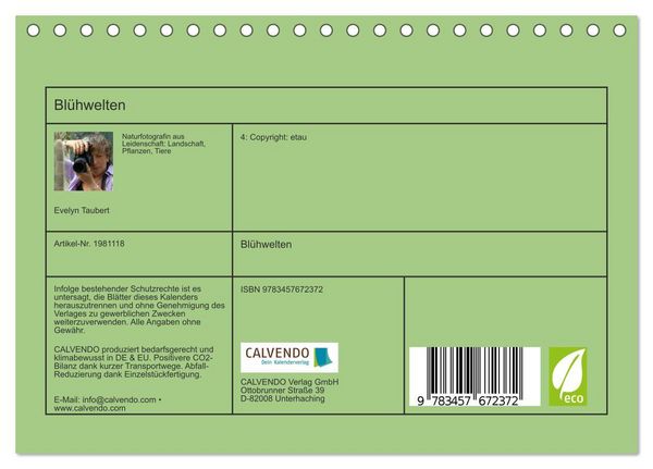 Produktbild: Bl&uuml;hwelten (Tischkalender 2026 DIN A5 quer), CALVENDO Monatskalender