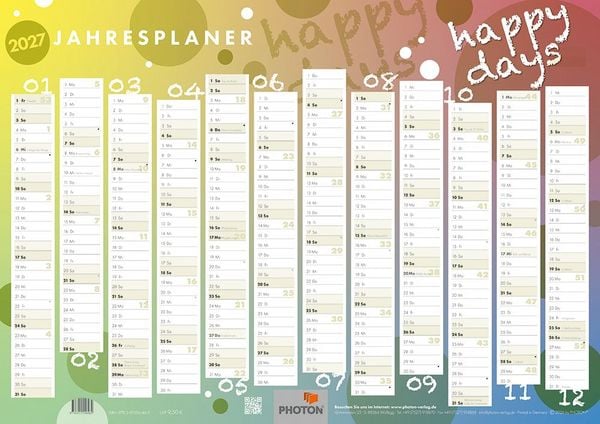 Produktbild: Jahresplaner "HAPPY DAYS" Kalender 2027
