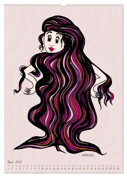 Produktbild: Die HAIRSTYLAS Trendfrisuren (hochwertiger Premium Wandkalender 2026 DIN A2 hoch), Kunstdruck in Hochglanz