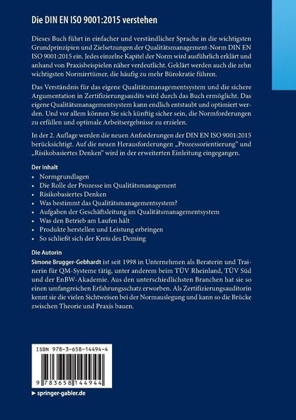 Produktbild: Die DIN EN ISO 9001:2015 verstehen