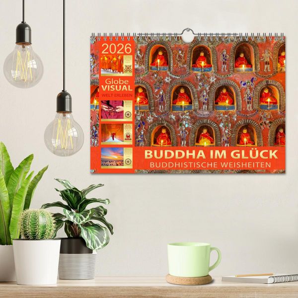 Produktbild: BUDDHA IM GL&Uuml;CK - Buddhistische Weisheiten (Wandkalender 2026 DIN A4 quer), CALVENDO Monatskalender