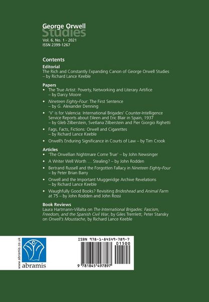 Produktbild: George Orwell Studies Vol 6 No 1