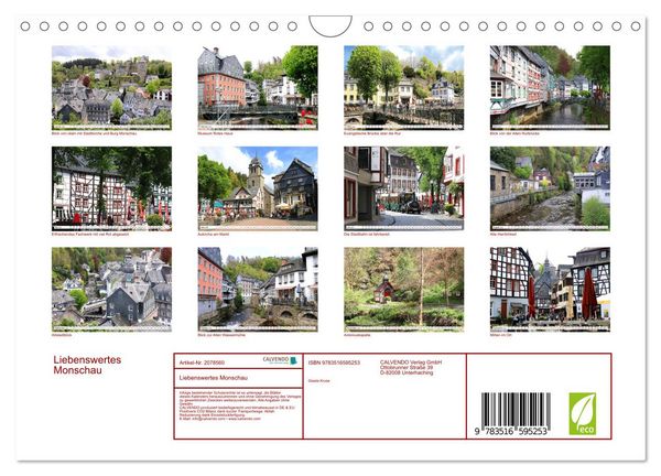 Produktbild: Liebenswertes Monschau (Wandkalender 2026 DIN A4 quer), CALVENDO Monatskalender