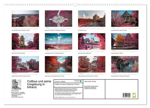 Produktbild: Cottbus und seine Umgebung in Infrarot (Wandkalender 2026 DIN A2 quer), CALVENDO Monatskalender