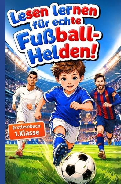 Produktbild: Lesen lernen mit Fu&szlig;ball-Helden: Erstlesebuch 1. Klasse mit Silben Trennung, ideal als Geschenk zur Einschulung f&uuml;r Jungen 6 Jahre, Fussball Geschenke