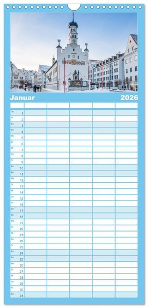 Produktbild: Familienplaner 2026 - Dahoam in Bayern mit 5 Spalten (Wandkalender, 21 x 45 cm) CALVENDO