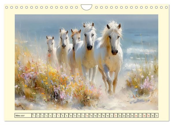 Produktbild: Hufe am Strand. Pferde im Schein des K&uuml;stenlichts (Wandkalender 2027 DIN A4 quer), CALVENDO Monatskalender